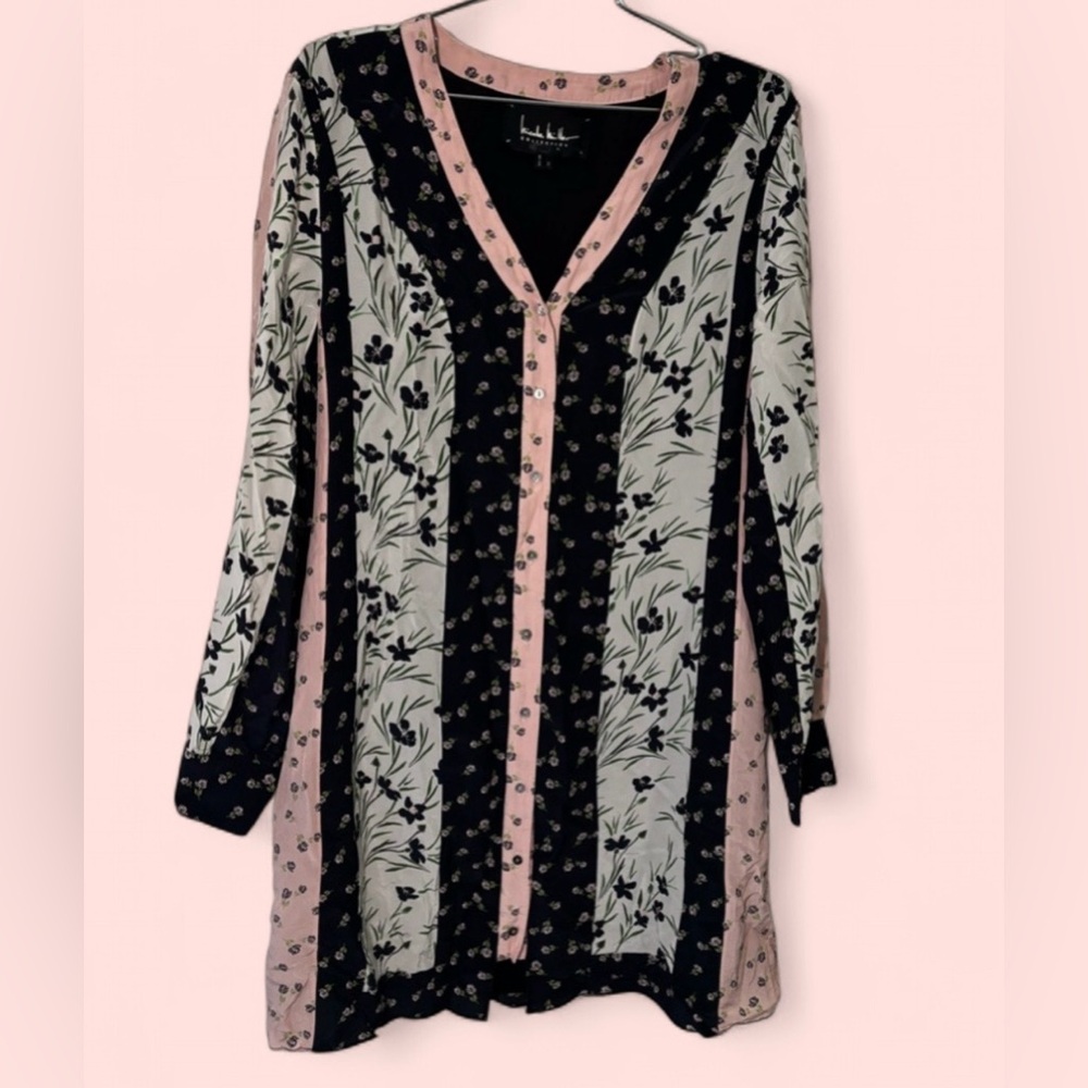 Nicole Miller Feminine Floral Long Sleeve Dress